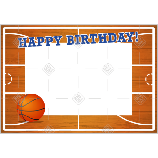 Happy Birthday Basketball frame landscape