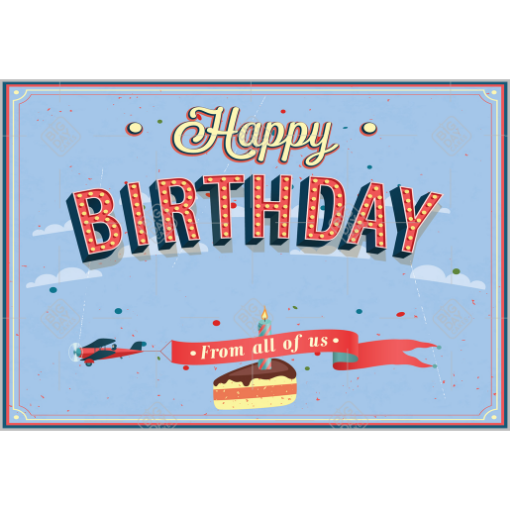 Happy Birthday from us blue topper - landscape