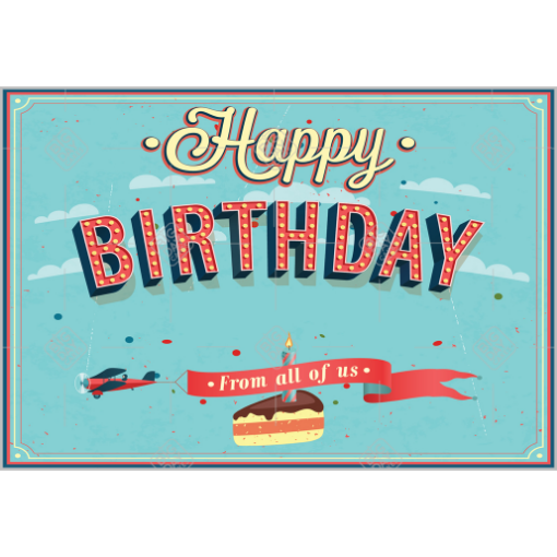 Happy Birthday from us green topper - landscape