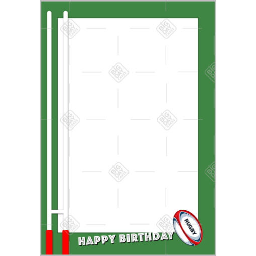 Happy Birthday Rugby frame - portrait