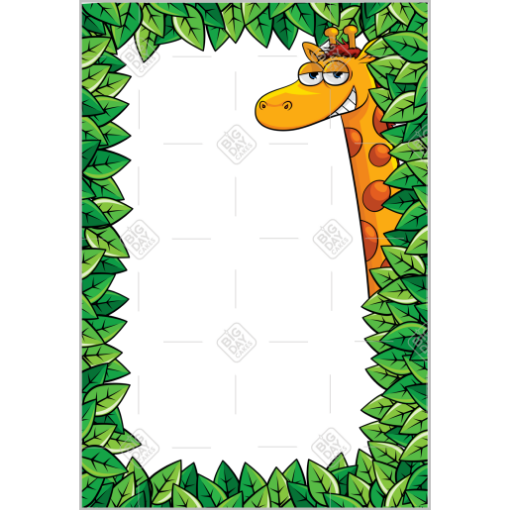 Cute giraffe frame - portrait