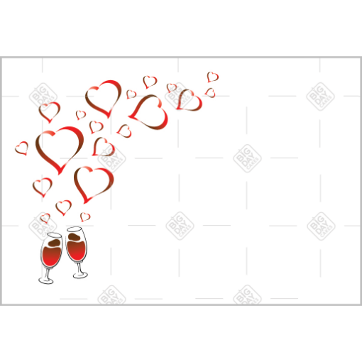 Love and bubbles topper - landscape