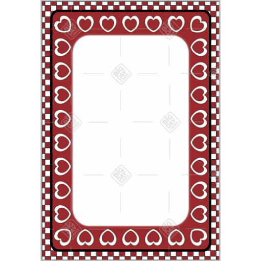 Love hearts with border topper - portrait
