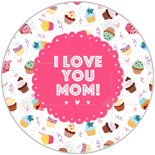 Mothers-day-cupcakes topper - round