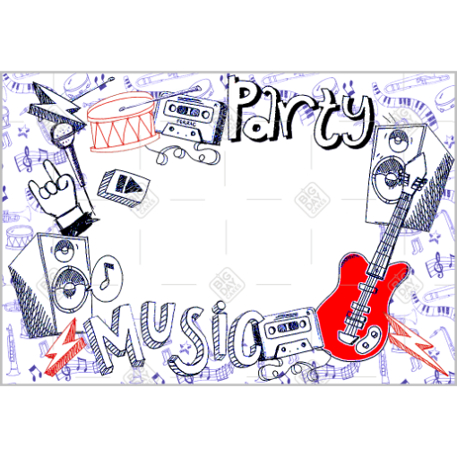 Music Party frame - landscape