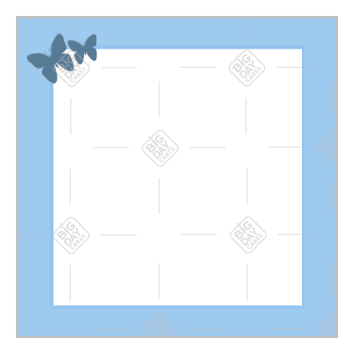 Simple blue frame with blue butterflies frame - square