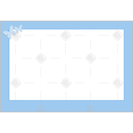 Simple blue frame with butterflies frame - landscape