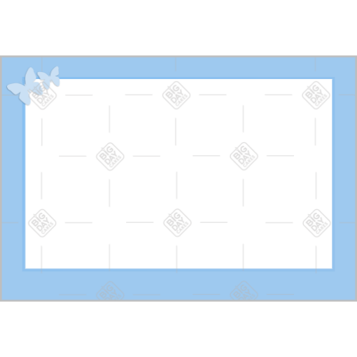 Simple blue frame with butterflies frame - landscape