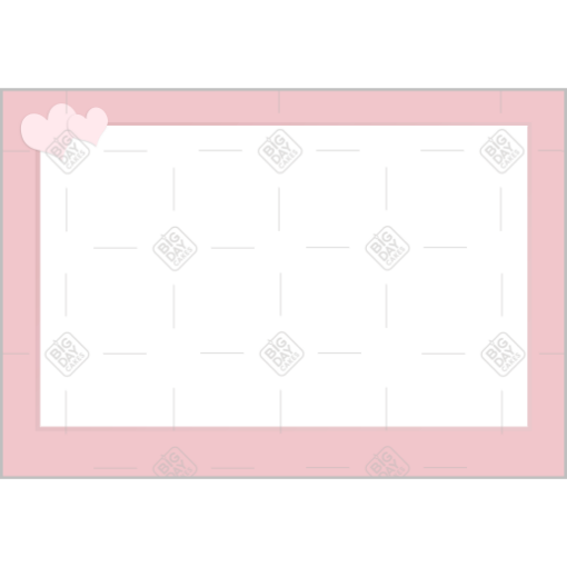 Simple pink hearts top frame - landscape