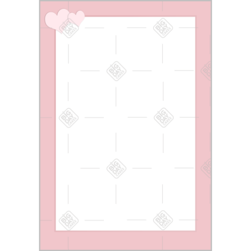 Simple pink hearts top frame - portrait