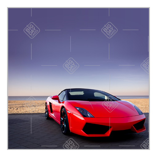 Red sports car topper - square