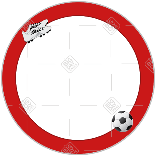Football red frame - round