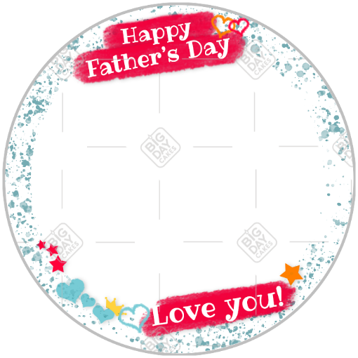 Fathers Day love you frame - round