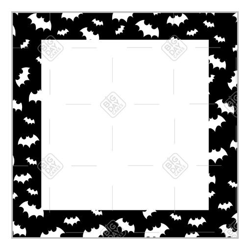 Halloween bats black frame - square
