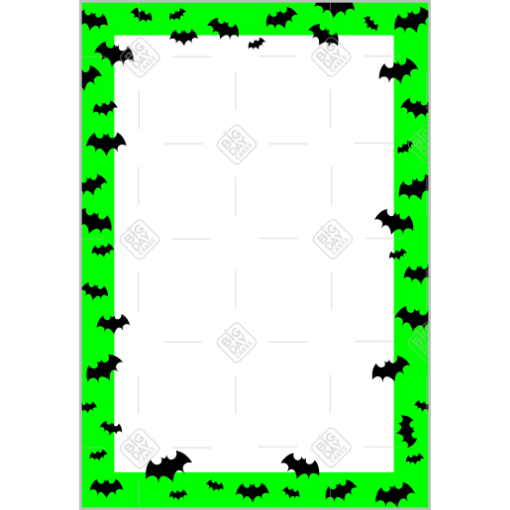Halloween bats green frame - portrait