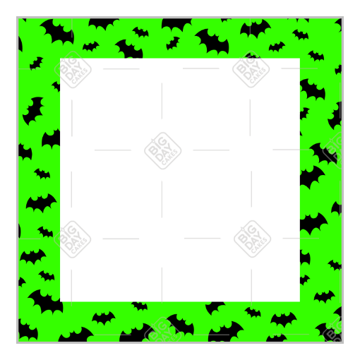 Halloween bats green frame - square
