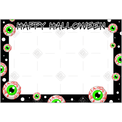 Happy Halloween Eyeballs frame - landscape
