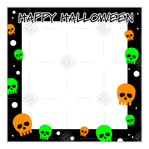 Happy Halloween skulls frame - square