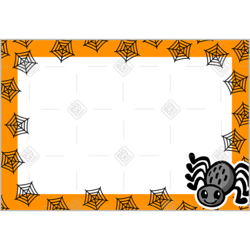 Orange spiderweb frame - landscape