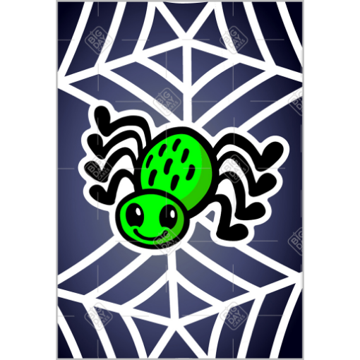 Green spider topper - portrait