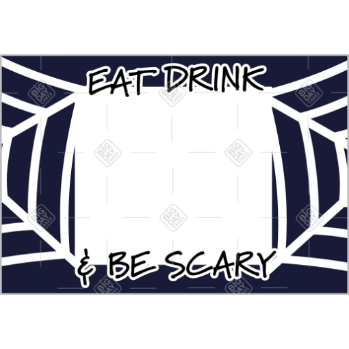 Be Scary spiderweb black frame - landscape