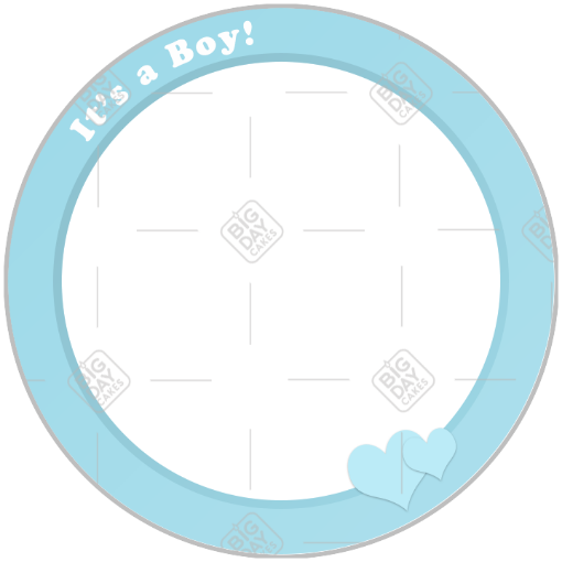 It's a boy -with hearts- frame - round
