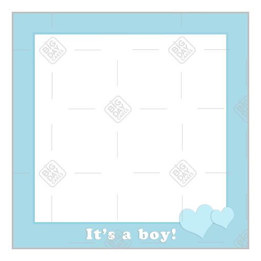 It's a boy -with hearts- frame - square
