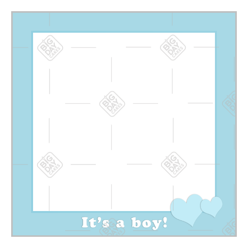 It's a boy -with hearts- frame - square