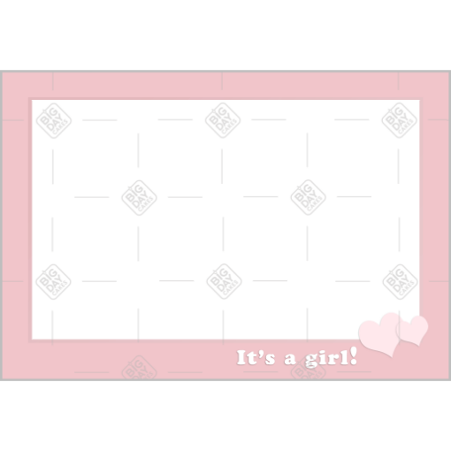 It's a girl -with hearts- frame - landscape