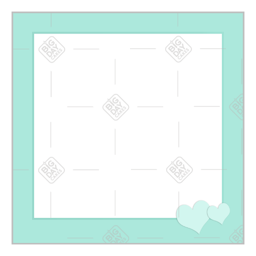 Simple green hearts frame - square