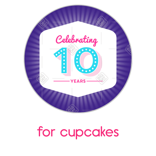 Celebrating 10 years topper - cupcake
