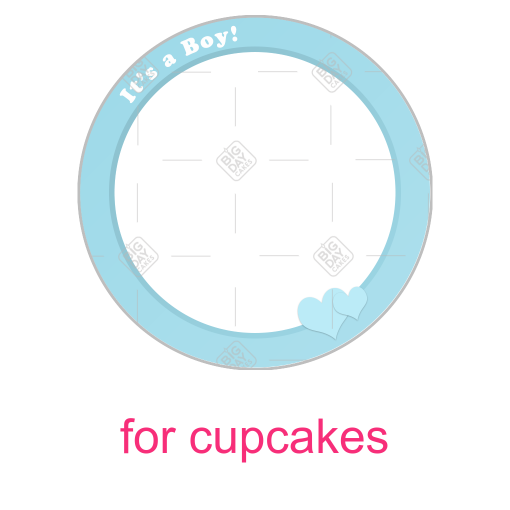 It's a boy -with hearts- frame - cupcakes