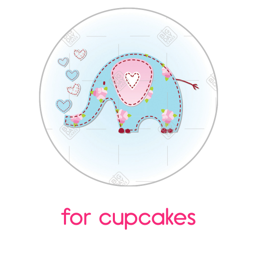 Baby elephant topper - cupcake