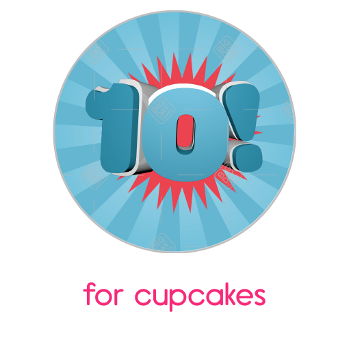 10th birthday or anniversary topper - cupcake
