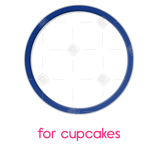 Simple thin dark blue frame - cupcake