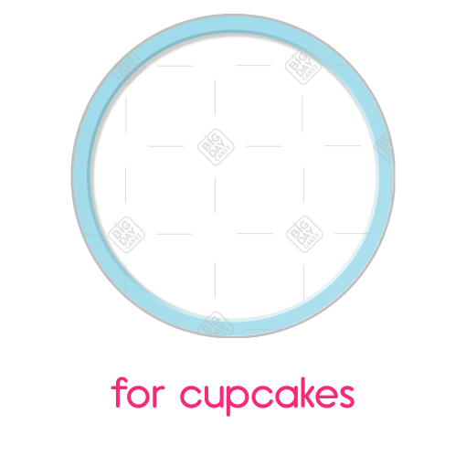 Simple thin light blue frame - cupcake