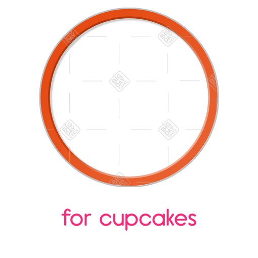 Simple thin orange frame - cupcake
