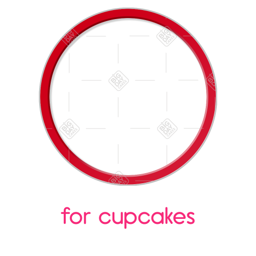 Simple thin red frame - cupcake