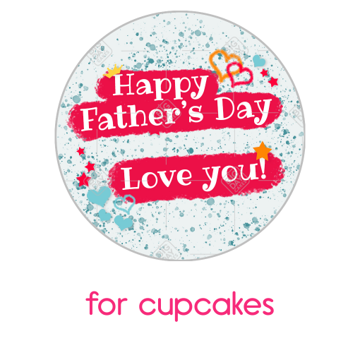 Fathers Day love you topper - cupcake