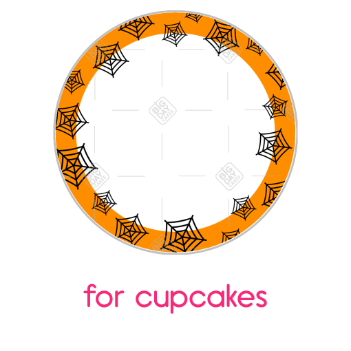 Orange webs frame - cupcake
