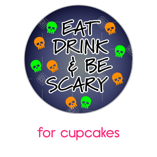 Be Scary skulls topper - cupcakes