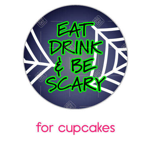 Be Scary spiderweb black topper - cupcakes
