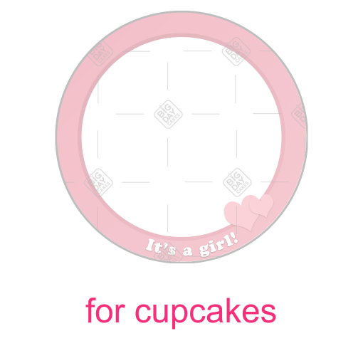 It's a girl -with hearts- frame - cupcakes