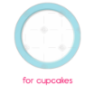 Simple light blue frame topper - cupcakes