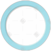 Simple light blue frame topper - round