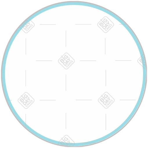 Simple light blue very thin frame topper - round