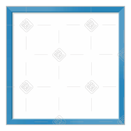 Simple mid blue thin frame topper - square