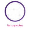 Simple purple thin frame topper - cupcakes