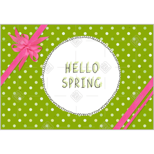 Spotty green spring topper - landscape
