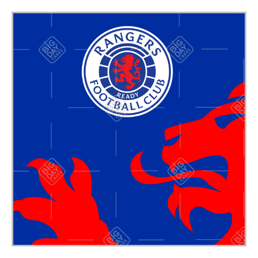 Rangers-lion-design topper - square